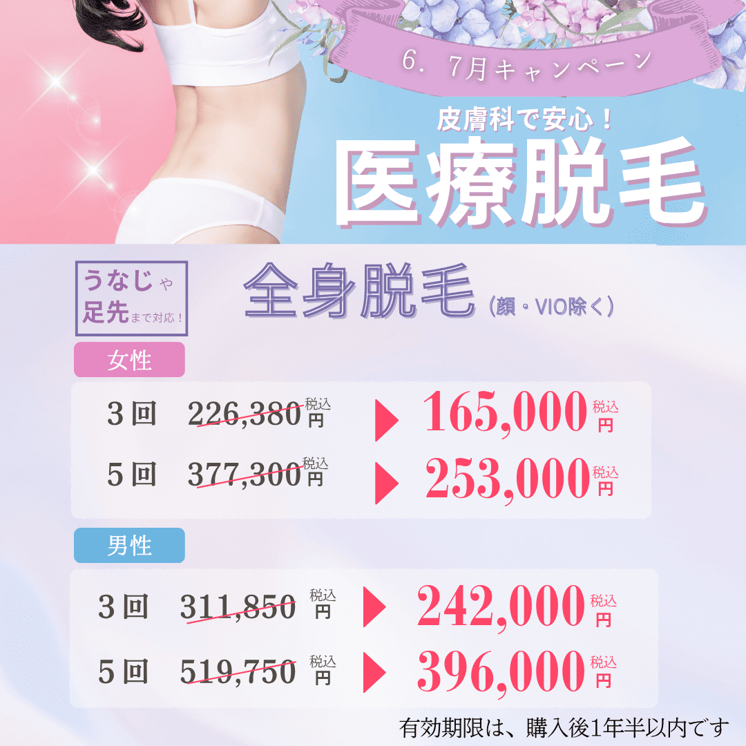 皮膚科で安心！医療脱毛