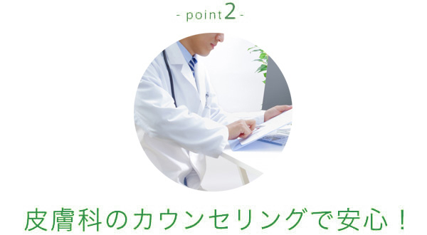 point2 皮膚科のカウンセリングで安心！