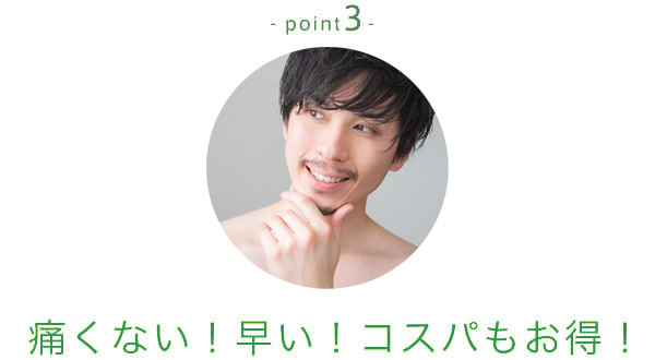 point3痛くない！早い！コスパもお得！